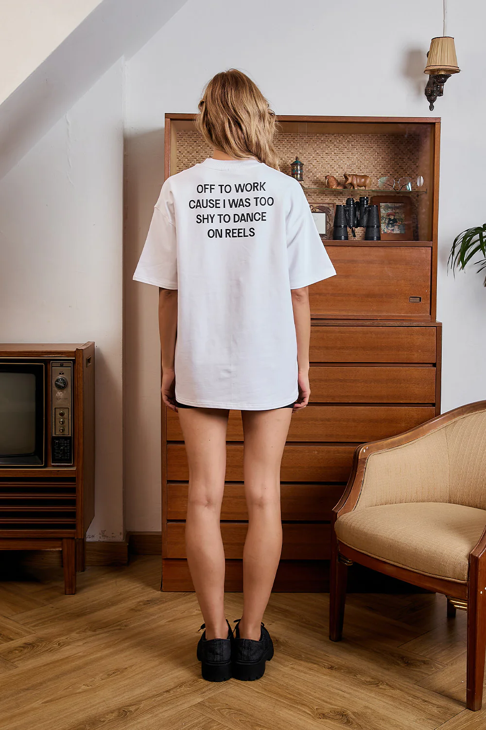 Anti-Reel Club White Oversized T-Shirt - Image 6