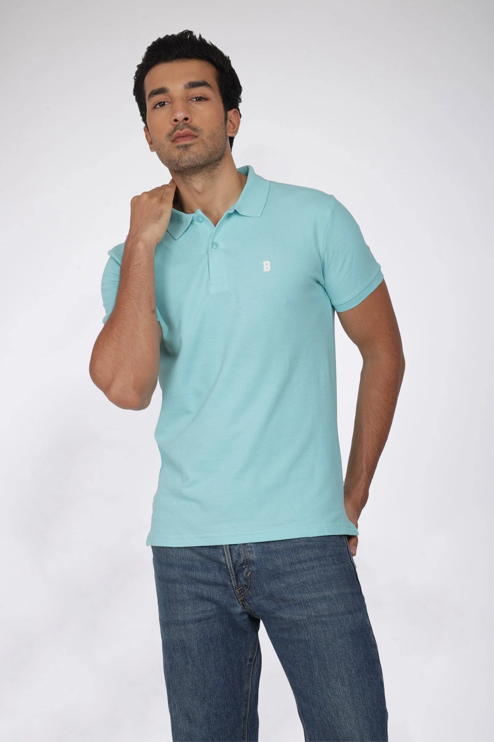 Aqua Blue Polo - Image 3