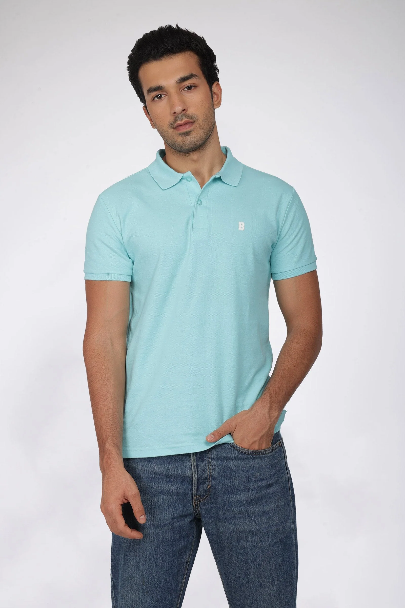 Aqua Blue Polo - Image 4
