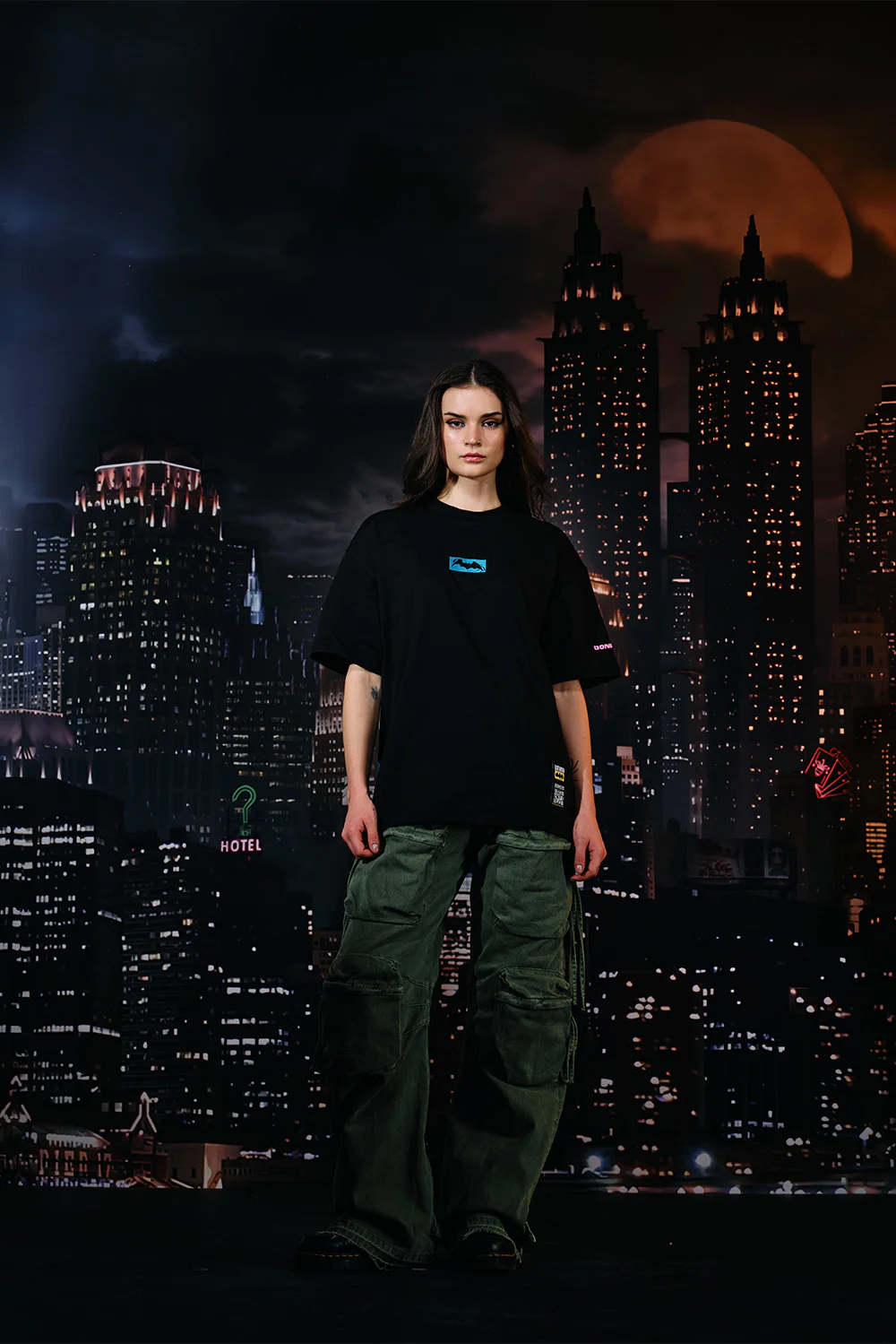 Bat In Dark Oversized T-shirt - Image 9