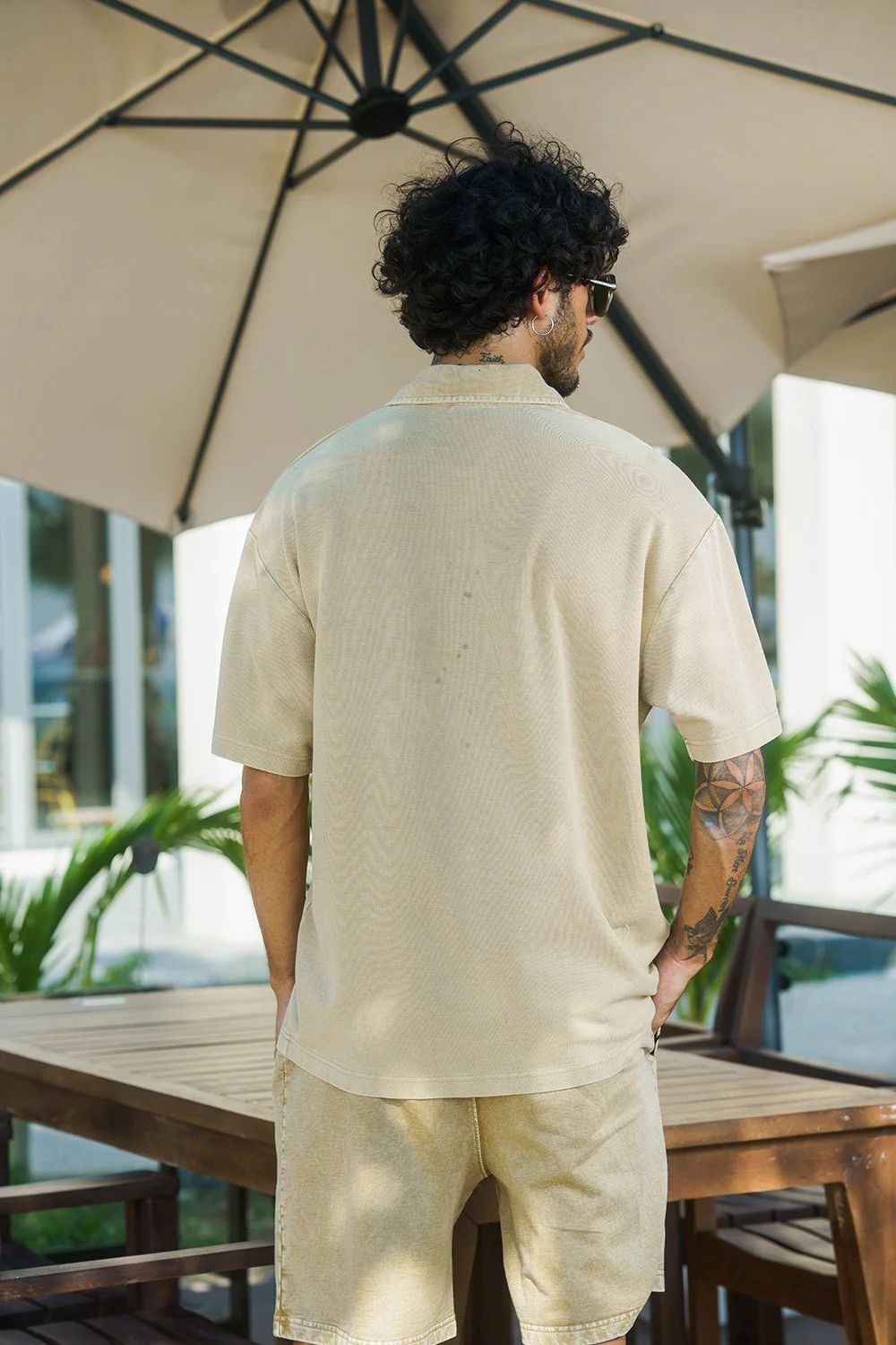 Beige Heavyweight Faded Polo - Image 4