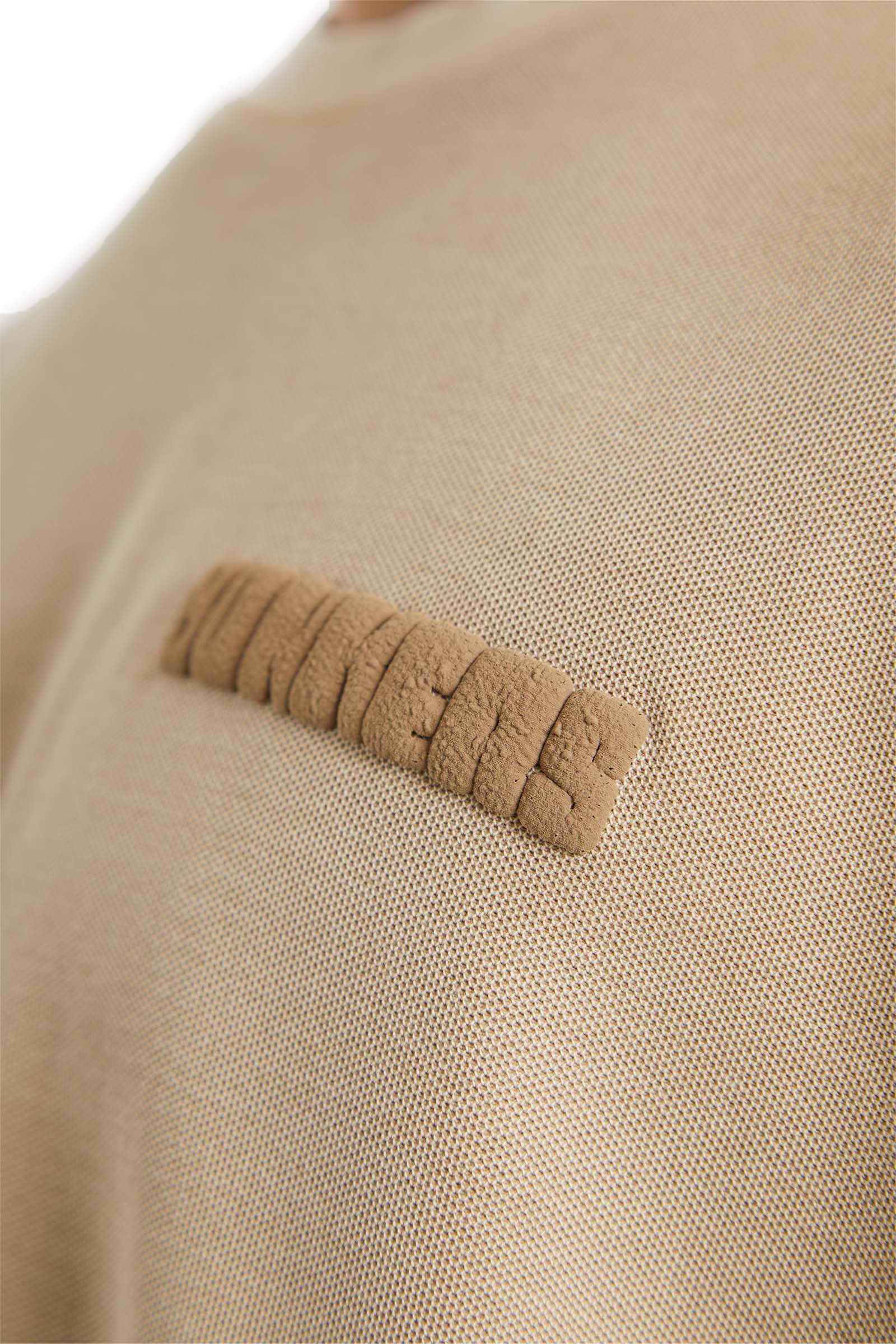 Beige Heavyweight Pique Oversized T-shirt - Image 3
