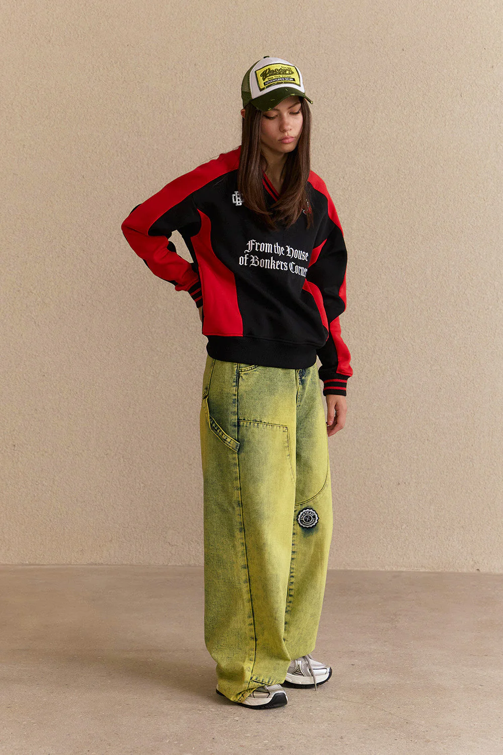 Black Athletic V-Neck Sweatshirt - Image 4