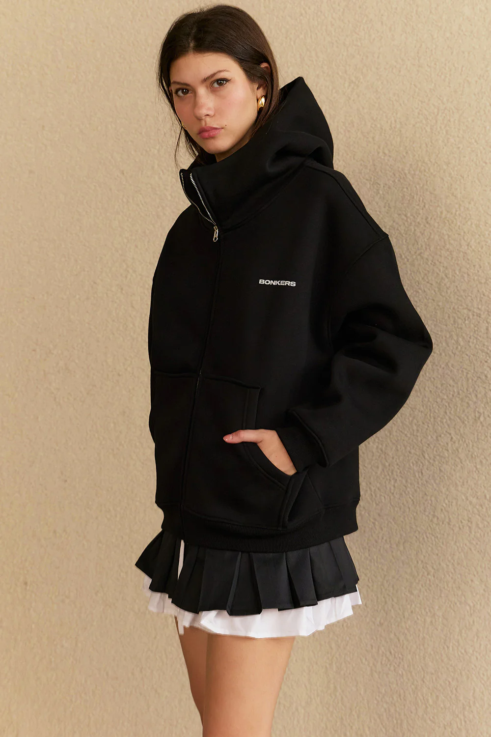 Black Classic Zip Hoodie