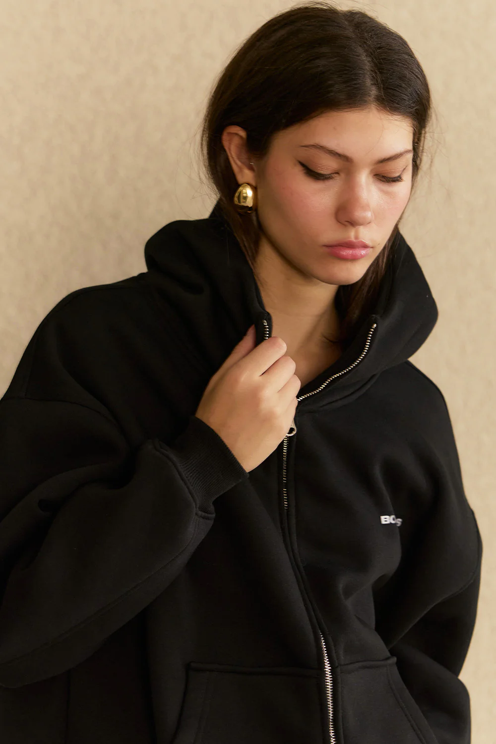 Black Classic Zip Hoodie - Image 4