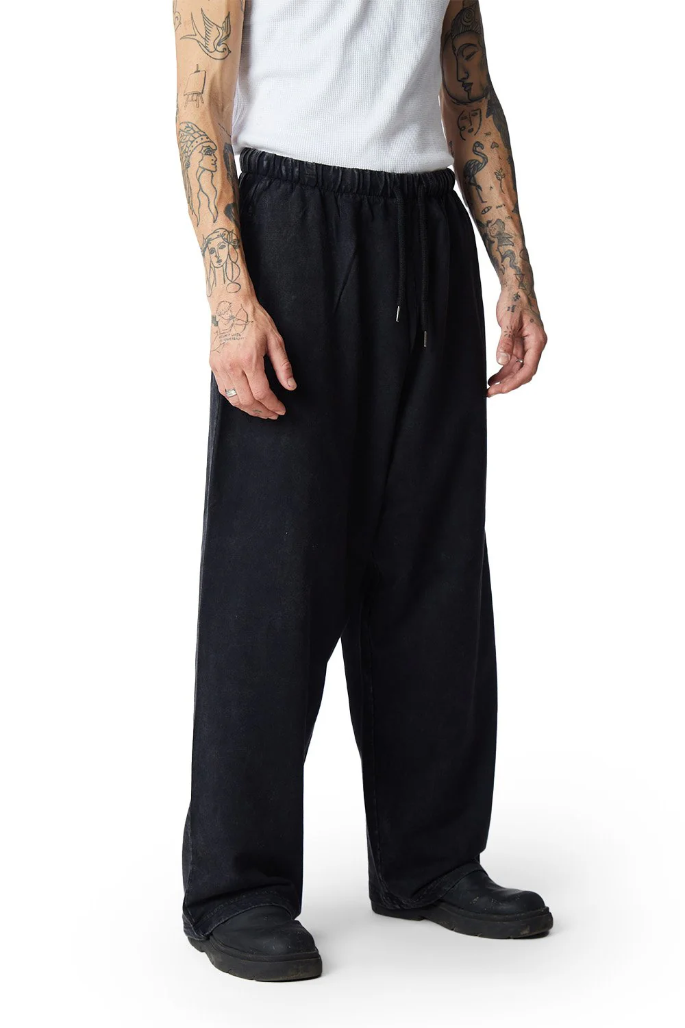 Black Faded Loose Fit Pants - Image 2