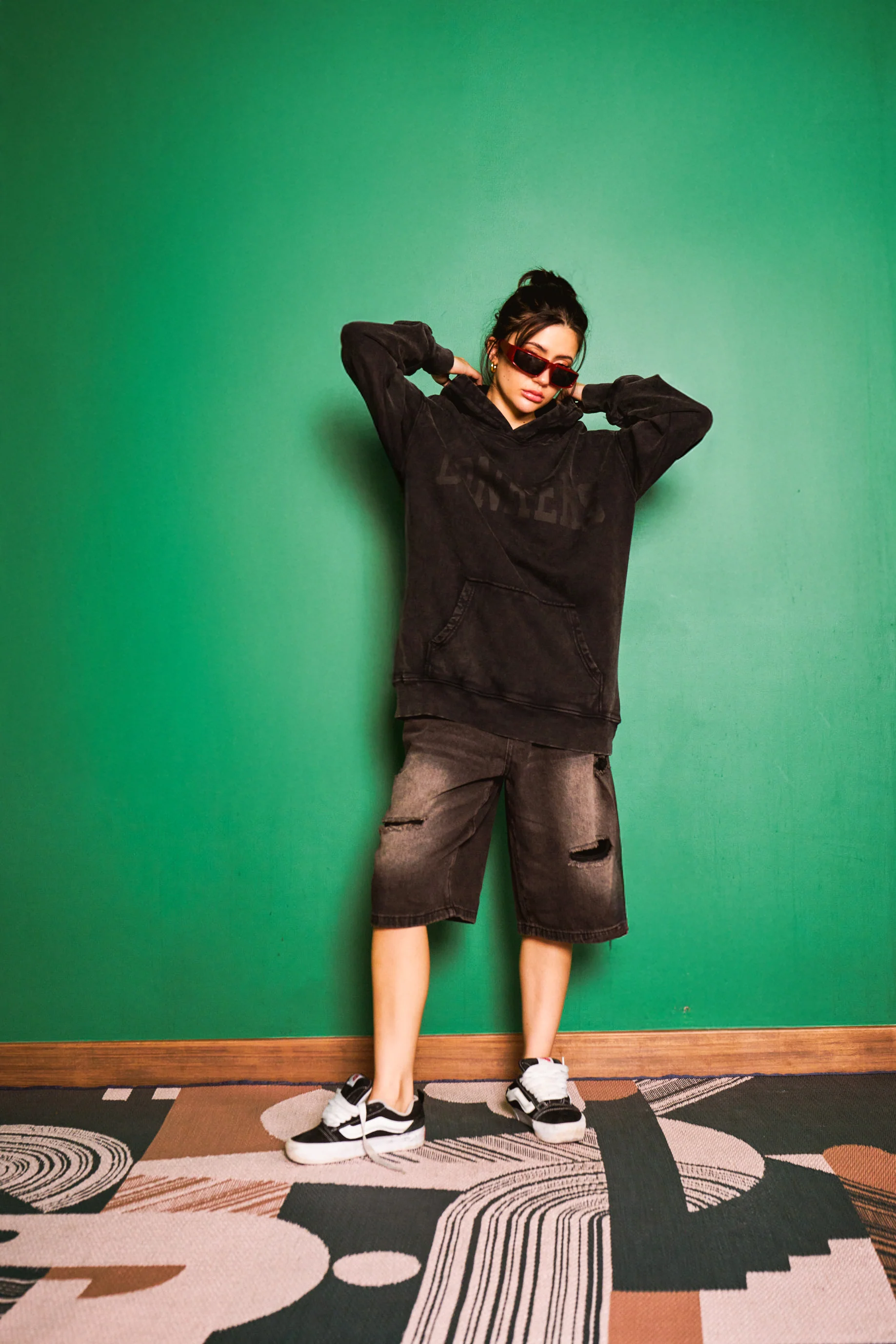 Black Faded Signature Soft Hoodie - Image 2