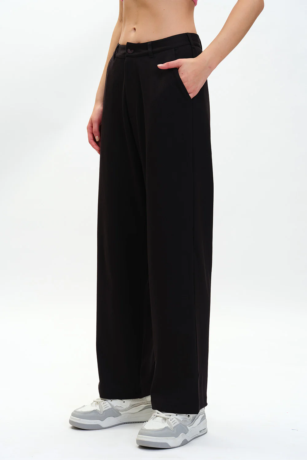 Black Loose Fit Trousers - Image 2