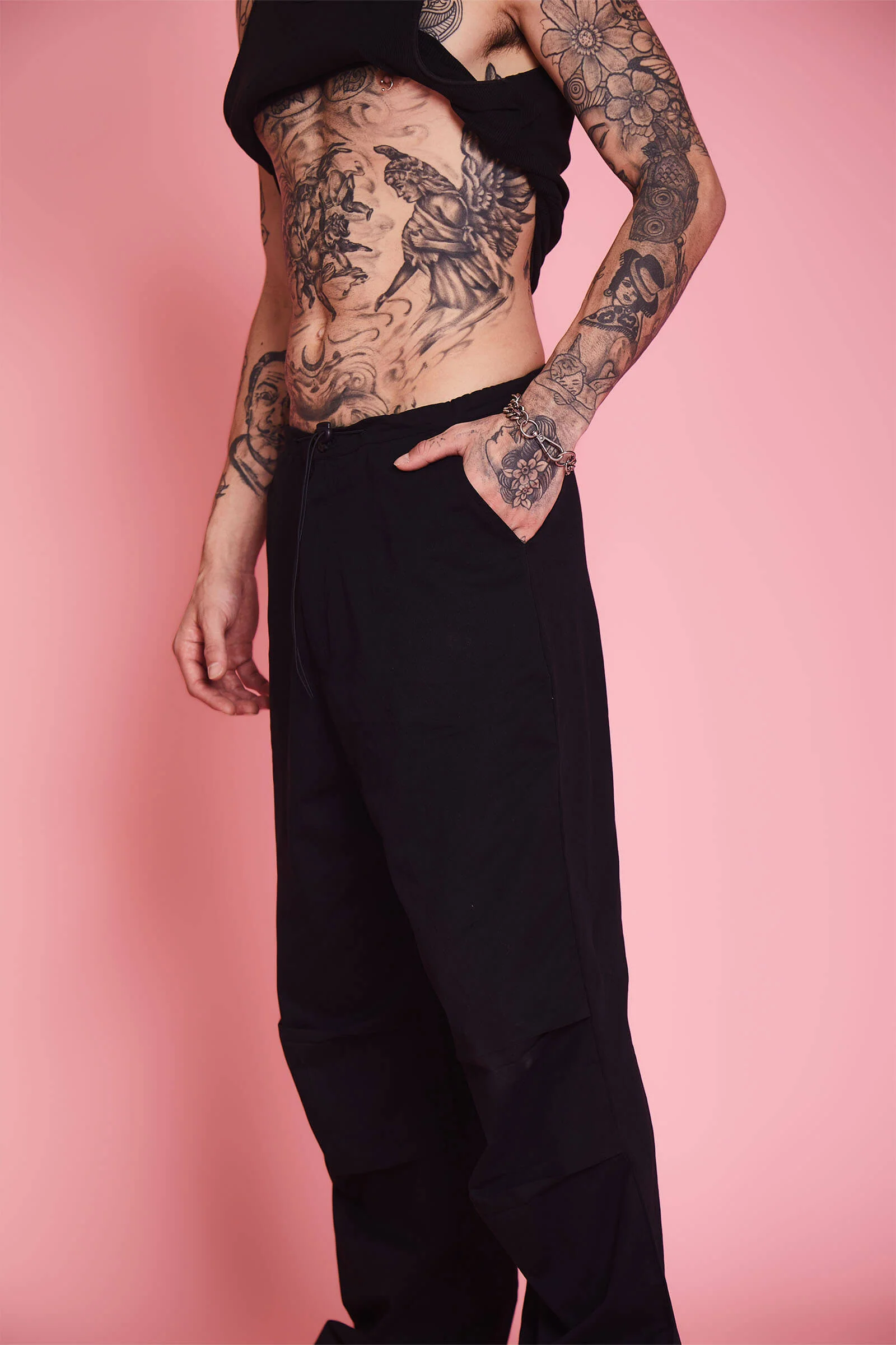 Black Parachute Pants - Image 3