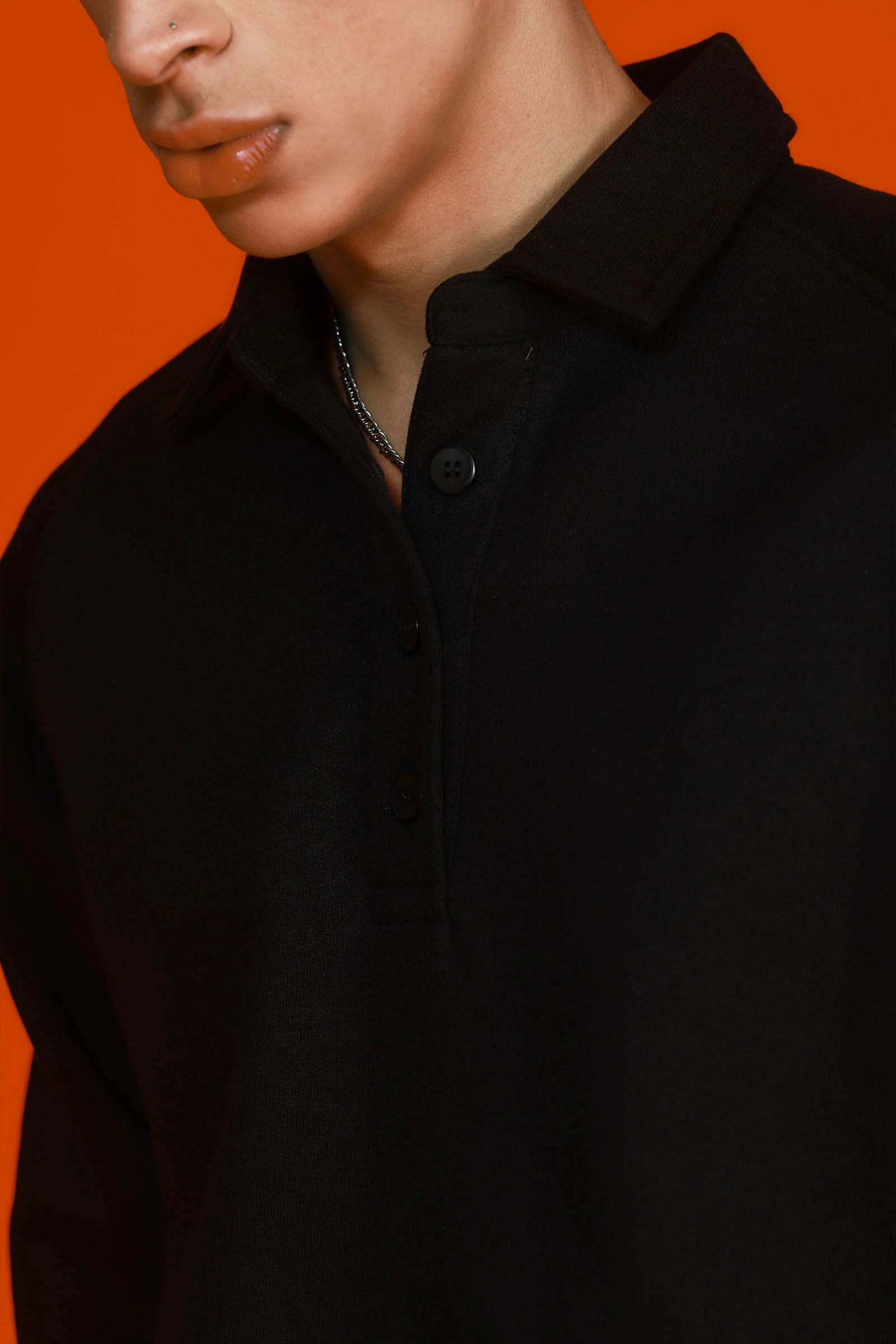 Black Polo Sweatshirt - Image 2