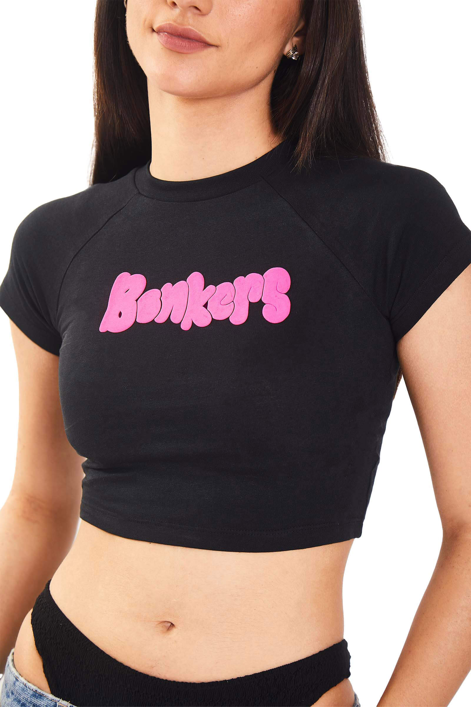 Black Puffed Signature Baby Tee - Image 3