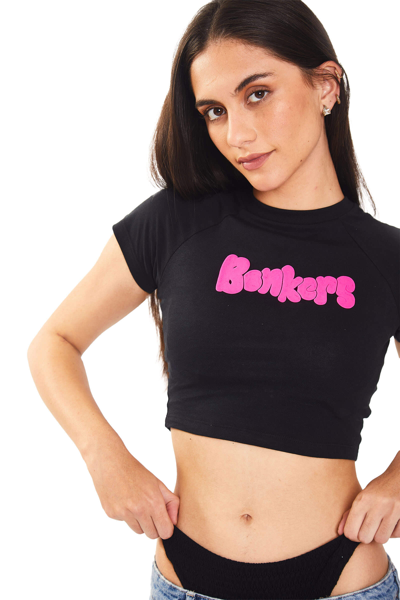 Black Puffed Signature Baby Tee - Image 5