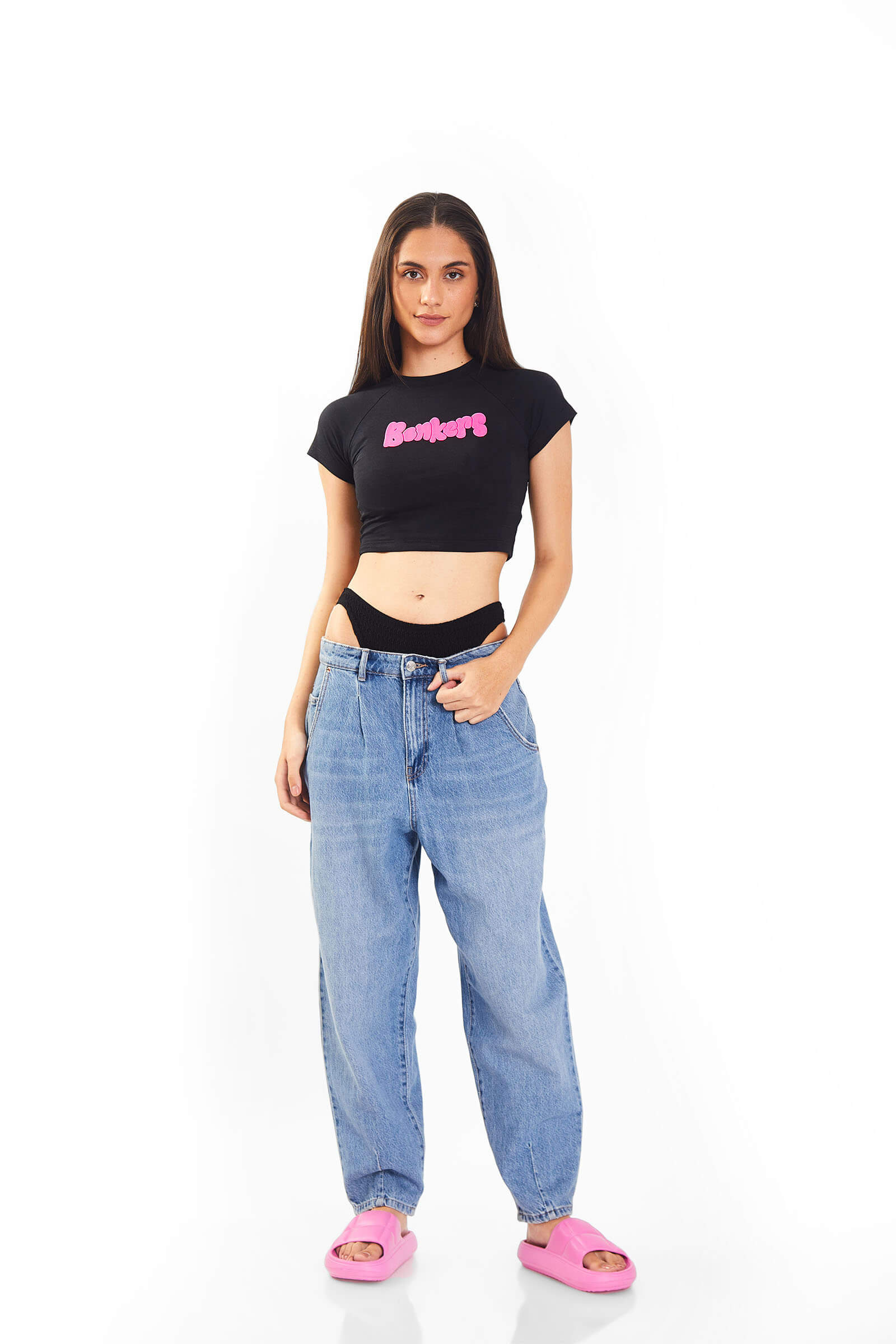 Black Puffed Signature Baby Tee - Image 7