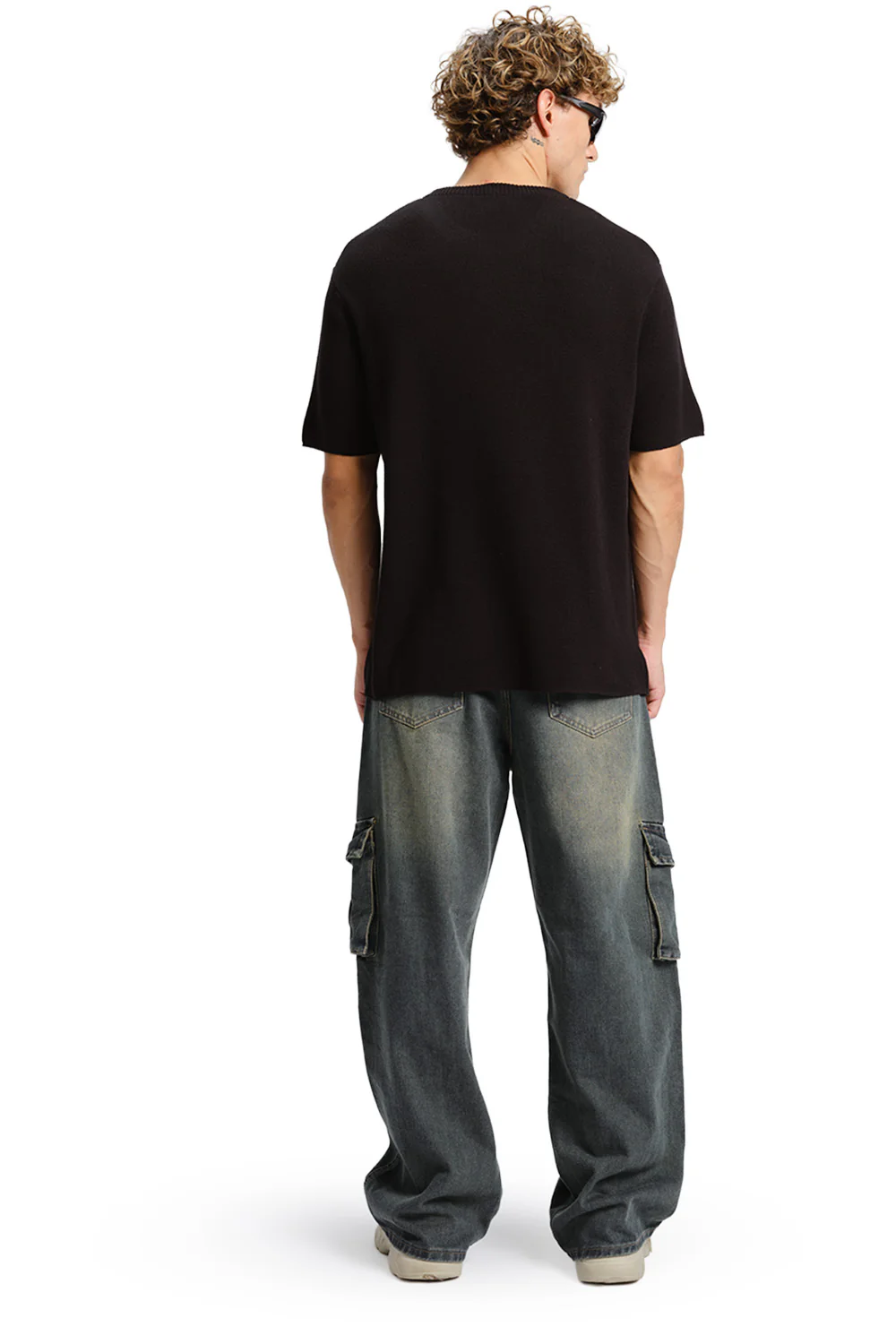 Black Relaxed Fit Knit T-shirt - Image 7