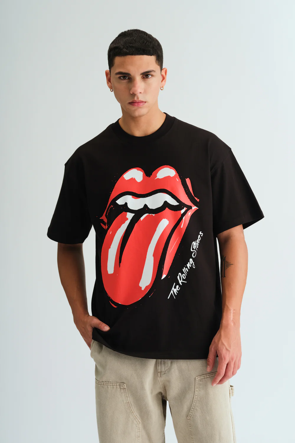 Black Rolling Stones Oversized T-shirt