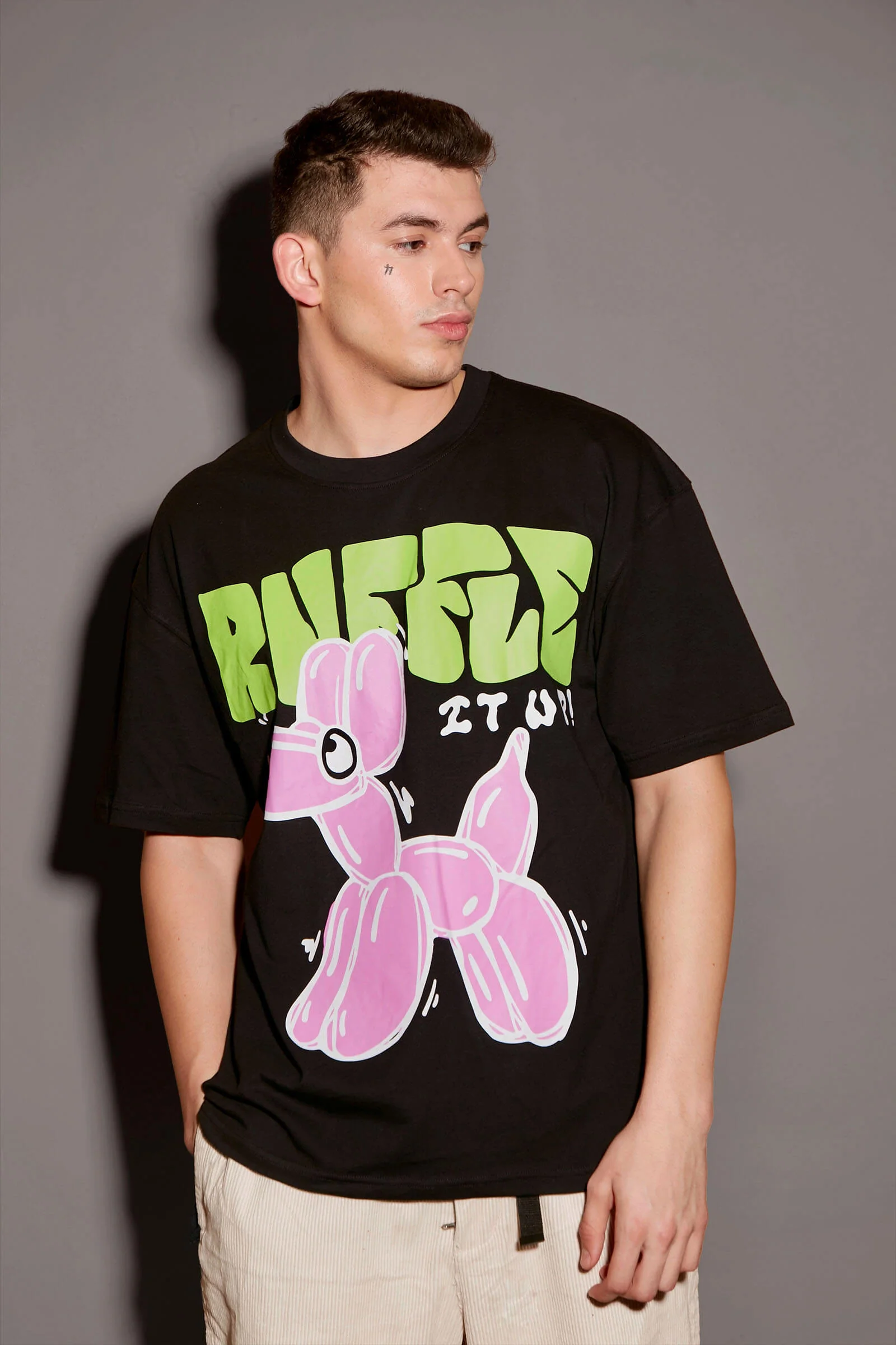 Black Ruffle It Up Oversized T-shirt - Image 3