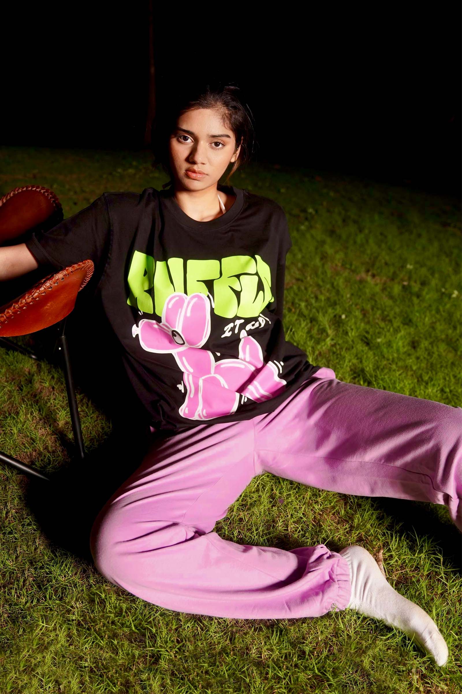 Black Ruffle It Up Oversized T-shirt - Image 2