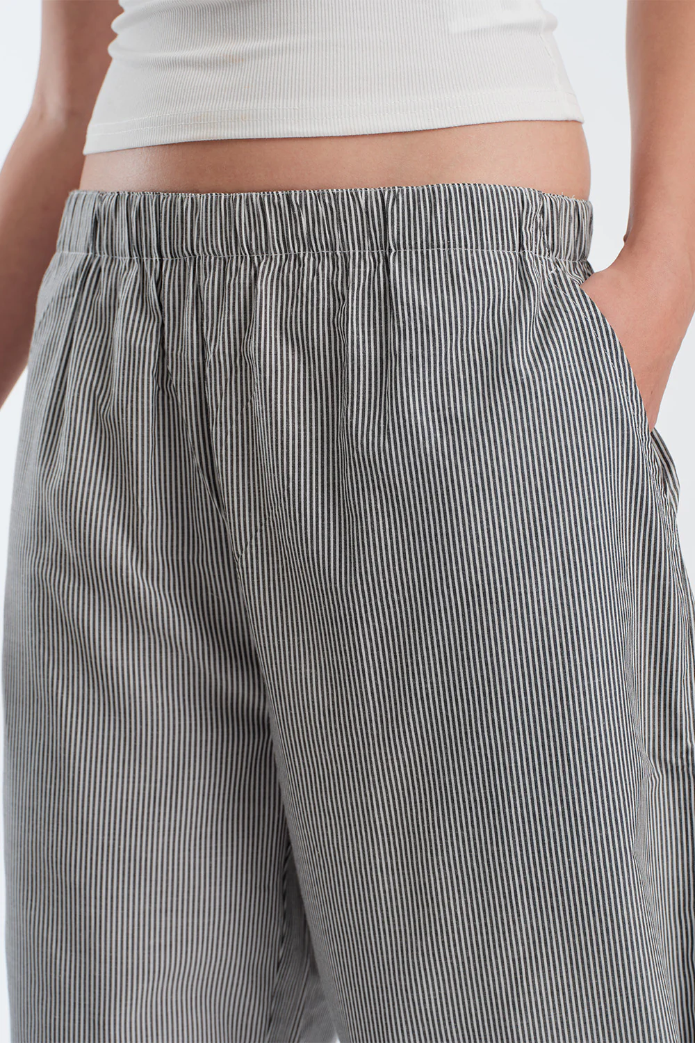 Black Small Striped Pants - Image 4