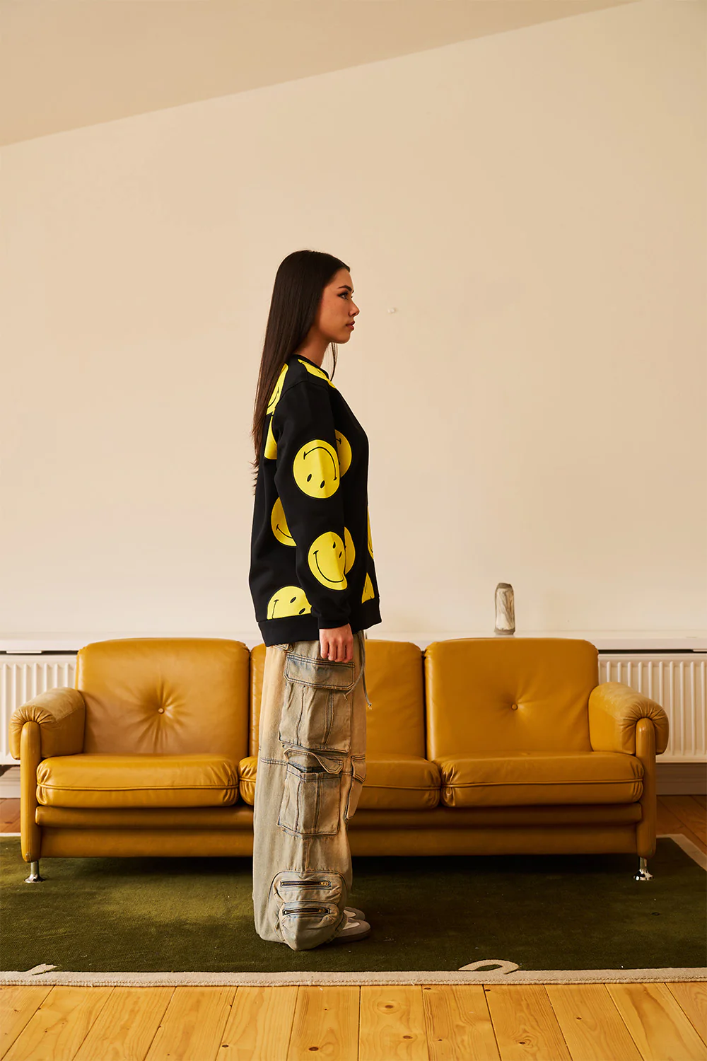 Black Smiley Originals All Over Sweatshirt - Image 14