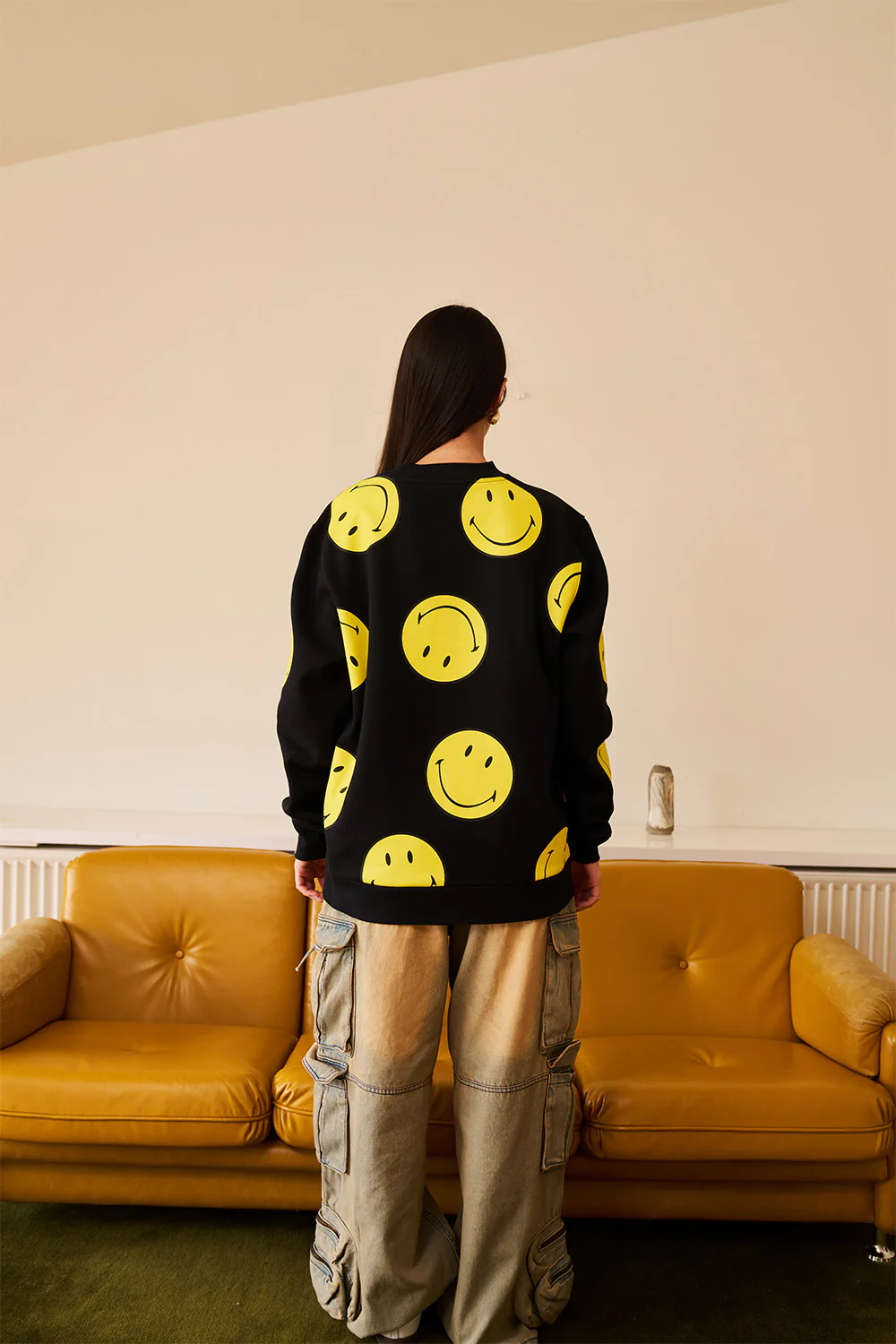 Black Smiley Originals All Over Sweatshirt - Image 16