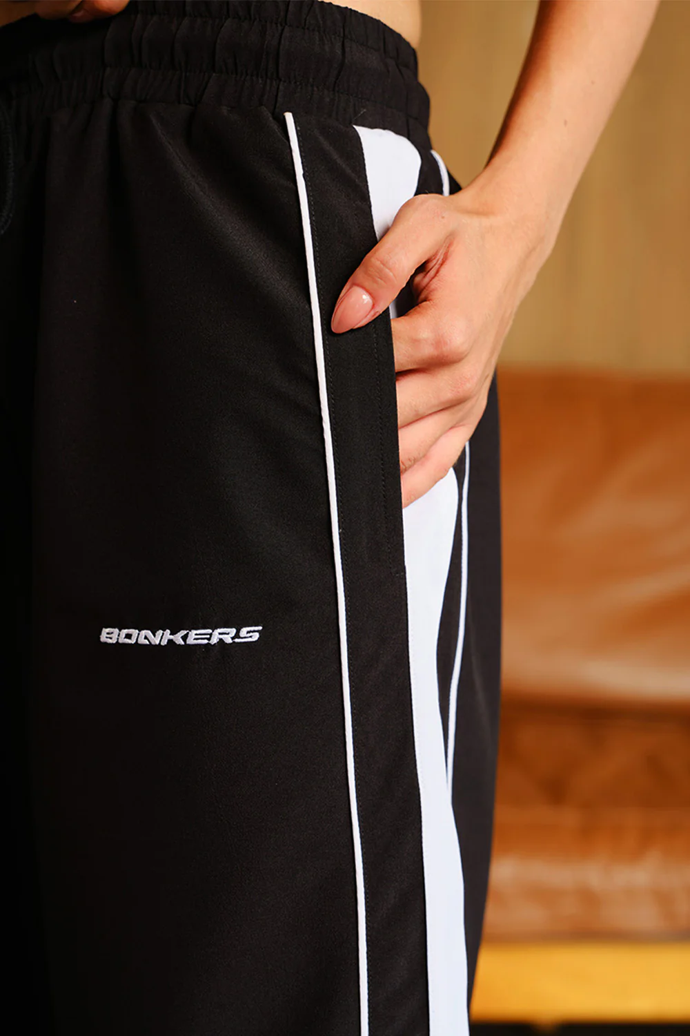 Black Tape Wide Leg Joggers - Image 4