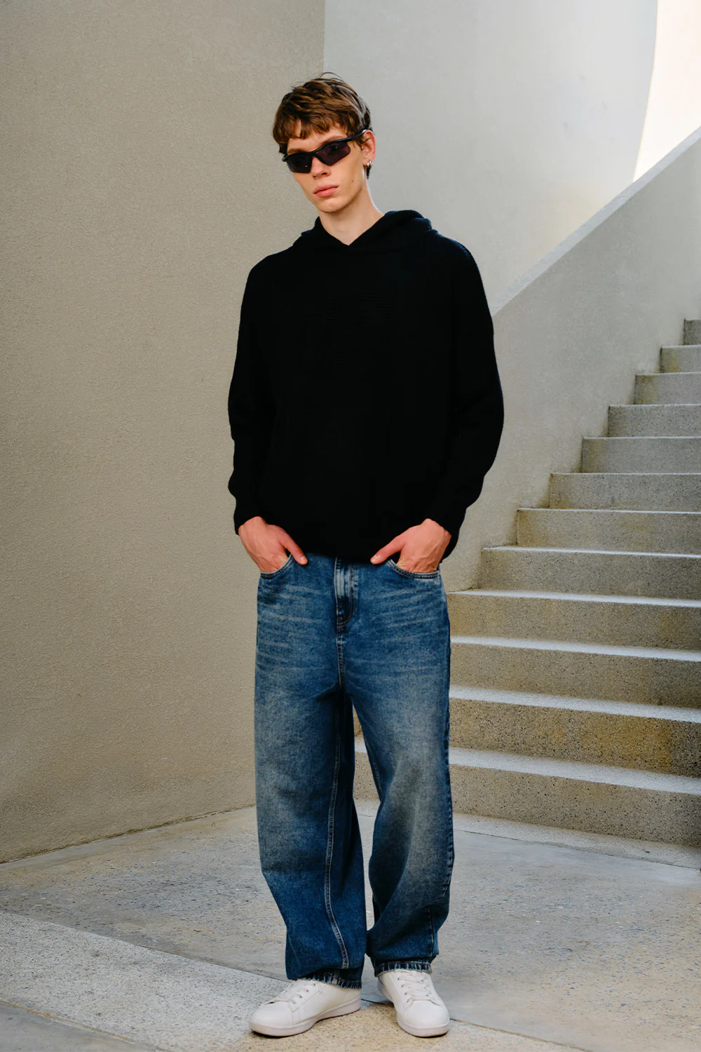 Black Void Knit Hoodie - Image 2