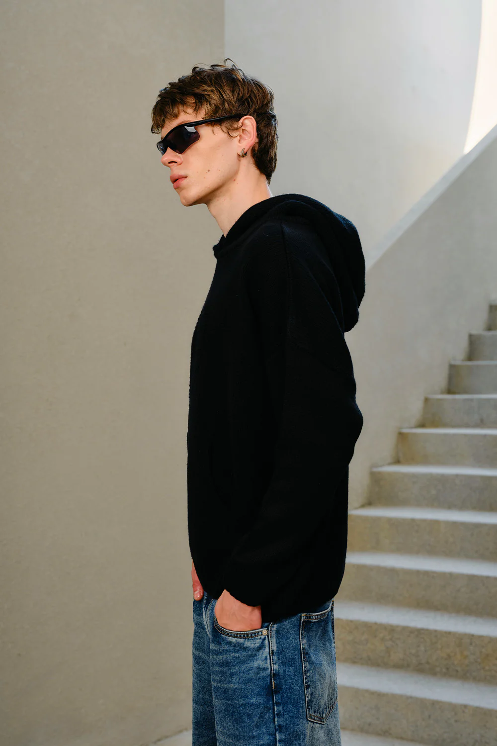Black Void Knit Hoodie - Image 5