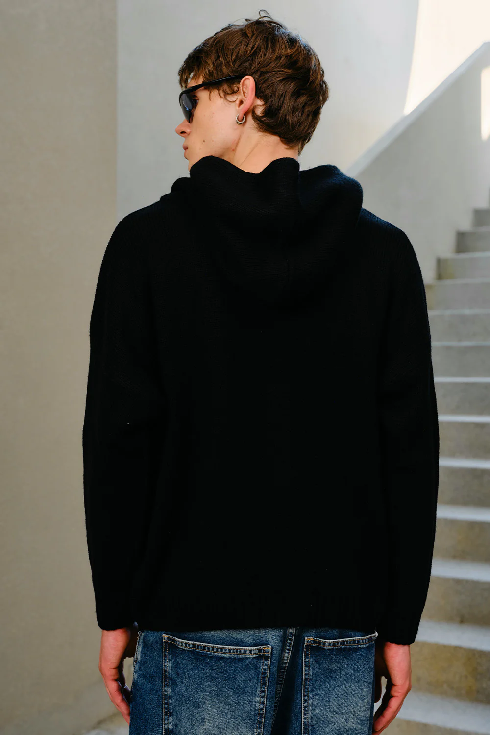 Black Void Knit Hoodie - Image 6