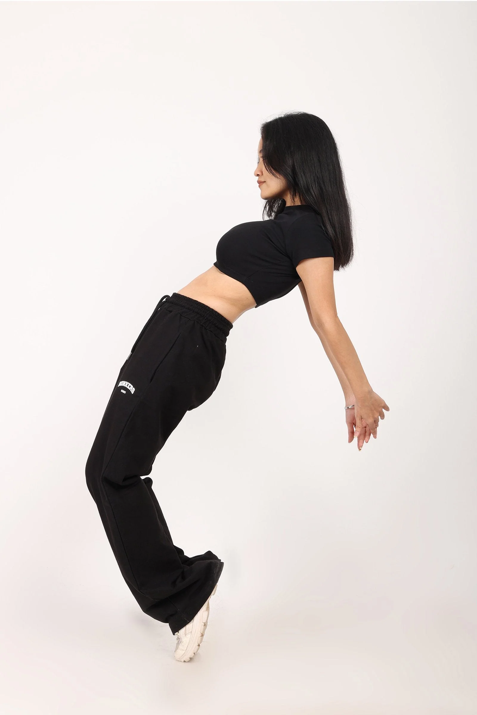 Black Wide-Leg Sweatpants - Image 4