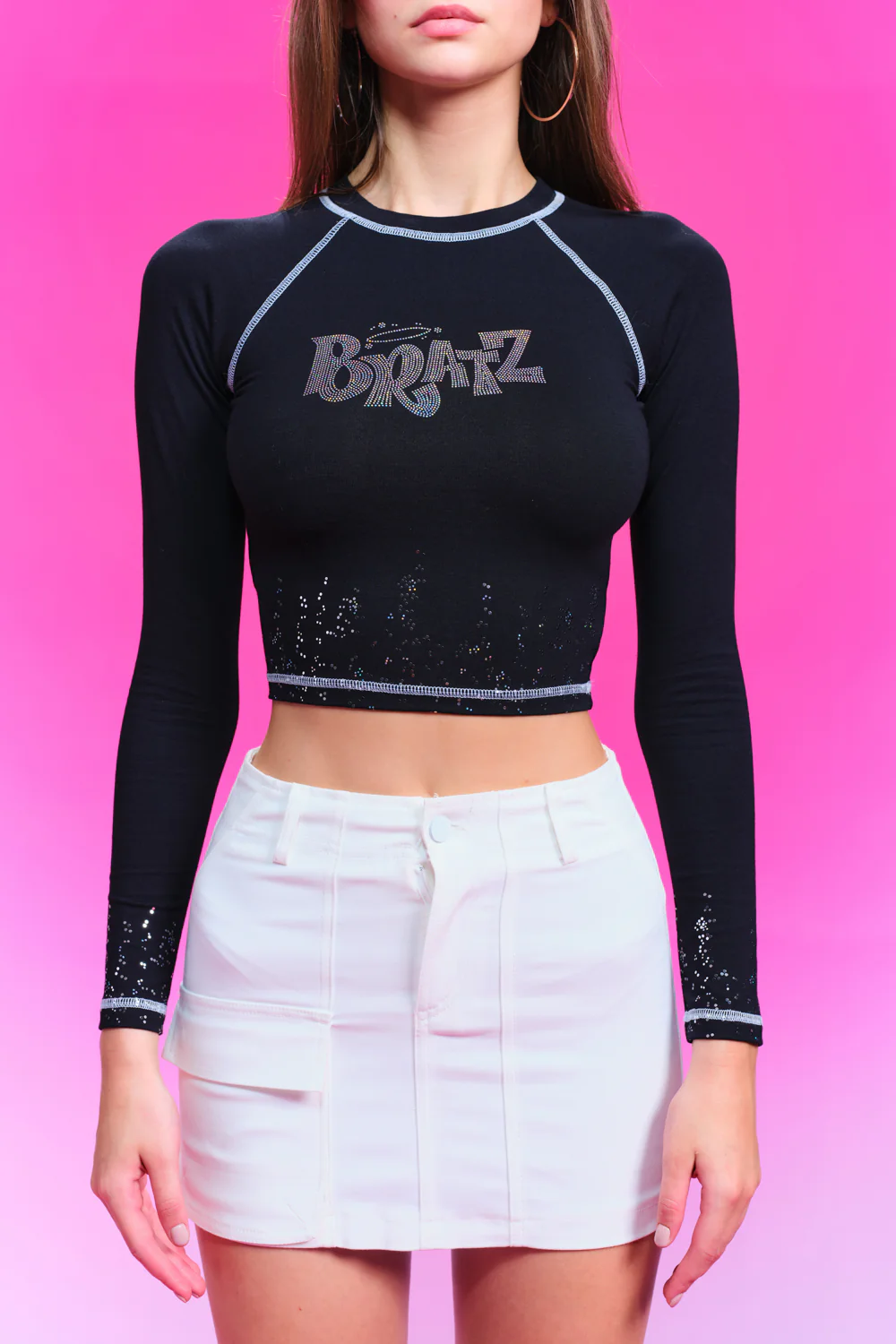 Bling Queen Rhinestone Crop Top - Image 7