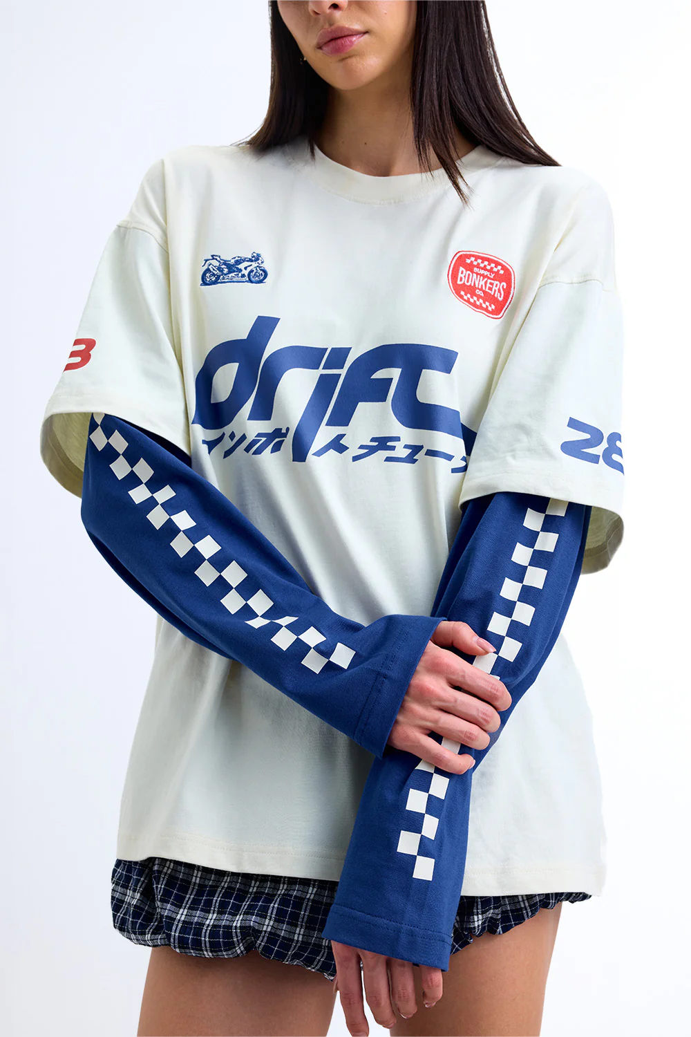 Blue Line Drift Long Sleeve T-shirt - Image 4