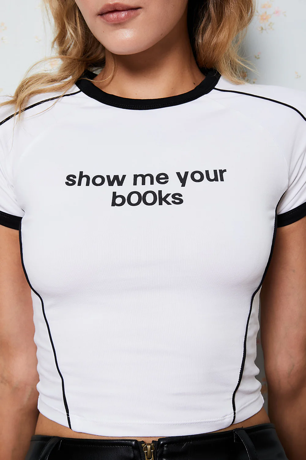 Bookworm Energy White Baby Tee - Image 4