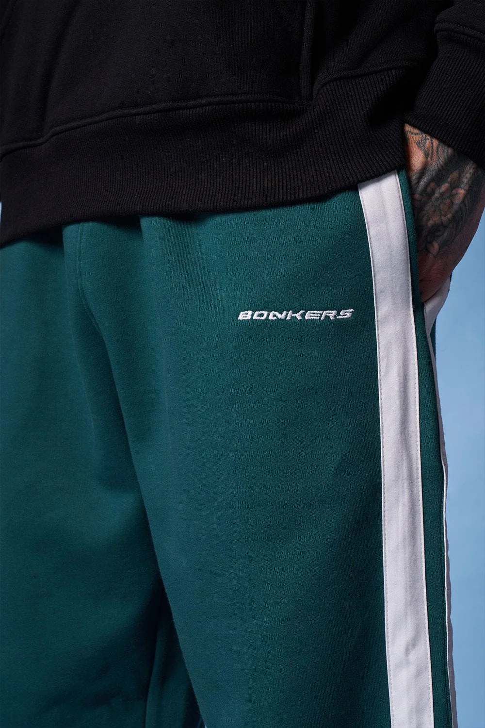 Bottle Green Sporty Straight Fit Pants - Image 4