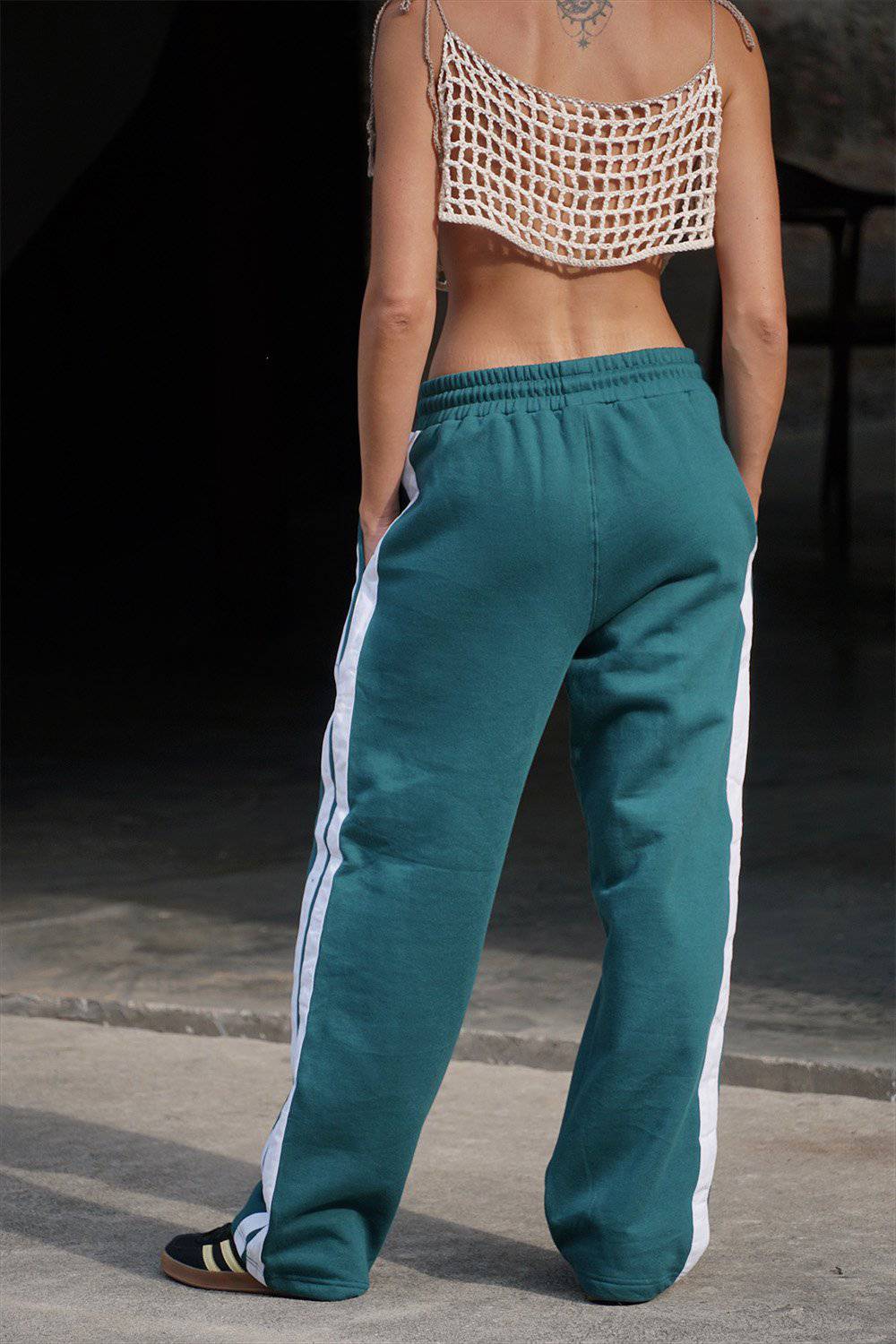 Bottle Green Sporty Straight Fit Pants - Image 7