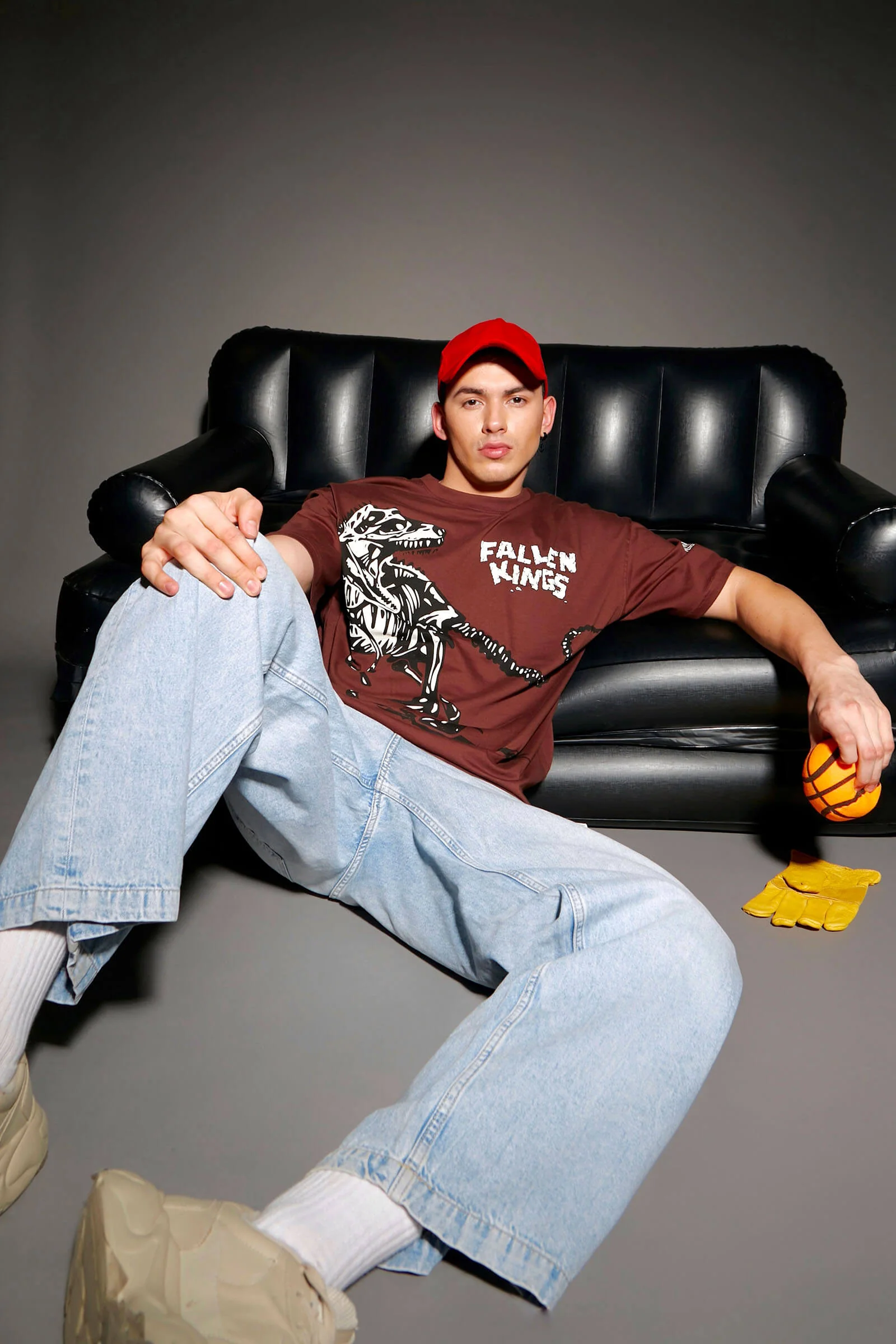 Brown Fallen Kings Oversized T-shirt - Image 5