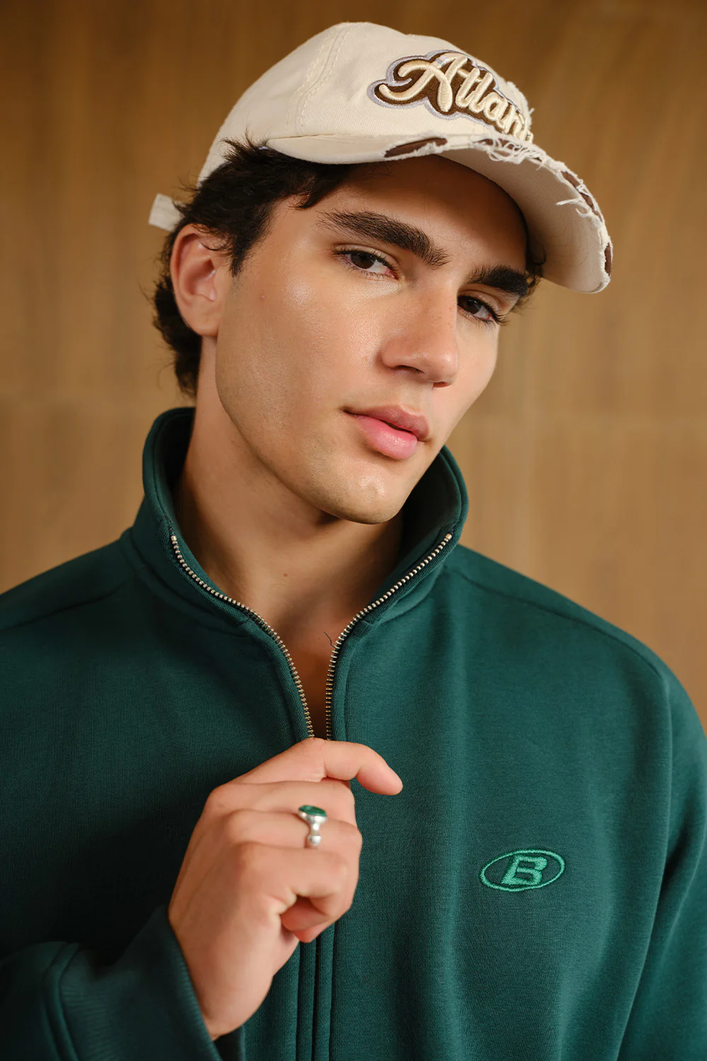CEO Green High Neck Zipper Jacket - Image 5