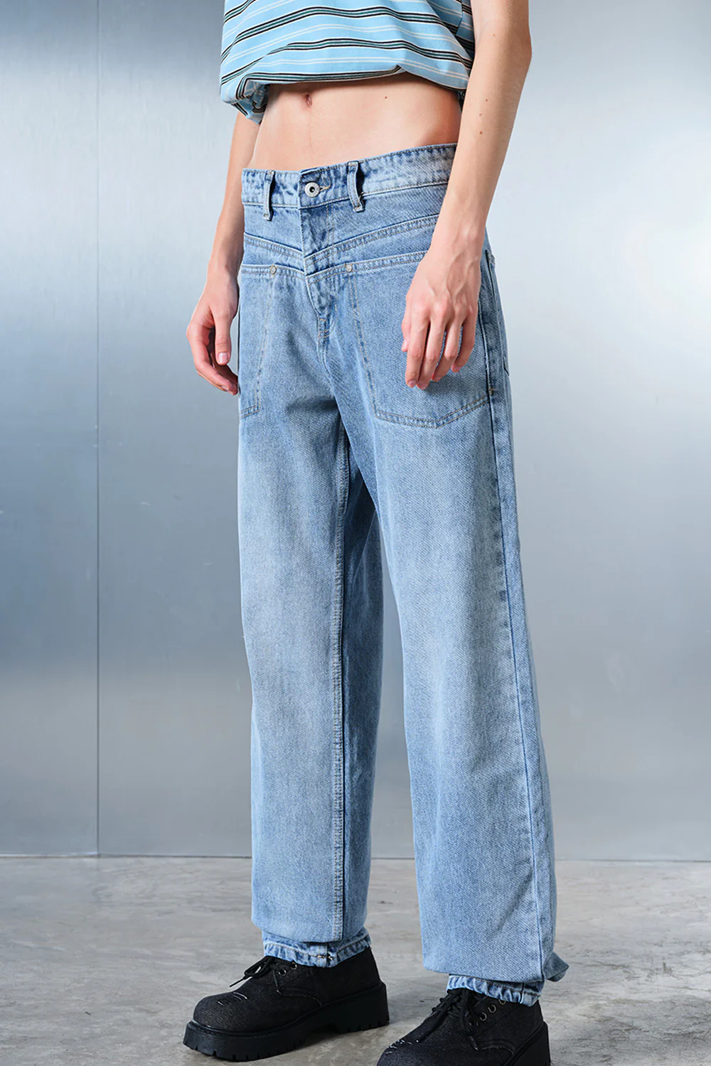 Chalk Wash Indigo Straight Fit Jeans - Image 3