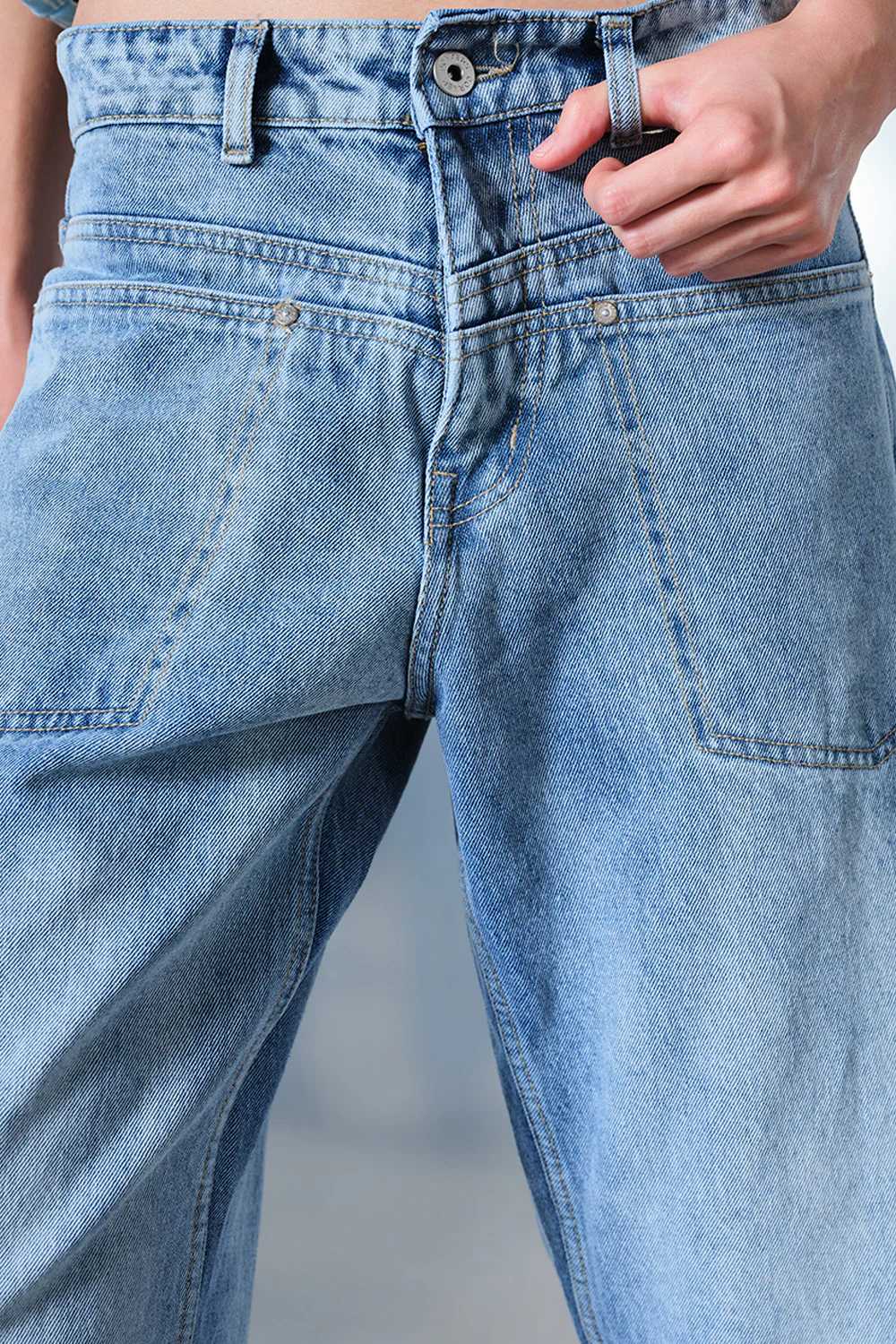 Chalk Wash Indigo Straight Fit Jeans - Image 4