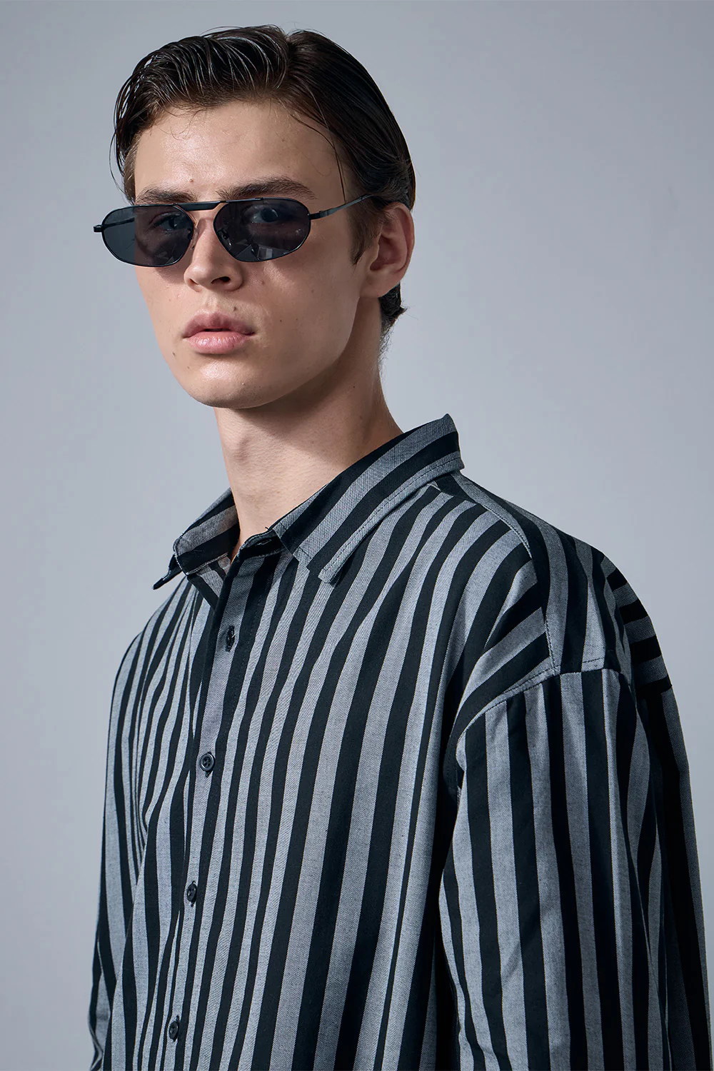 Charcoal Cabana Full Sleeve Striped Shirt - Image 4