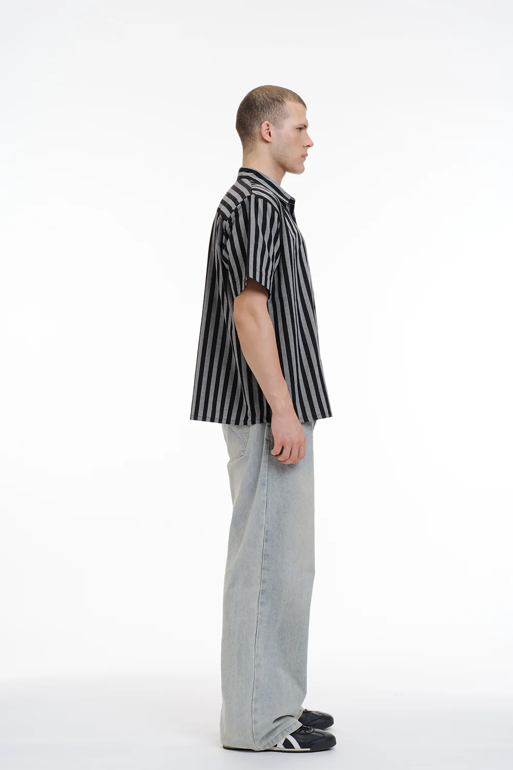 Charcoal Cabana Short Sleeve Striped Shirt - Image 5