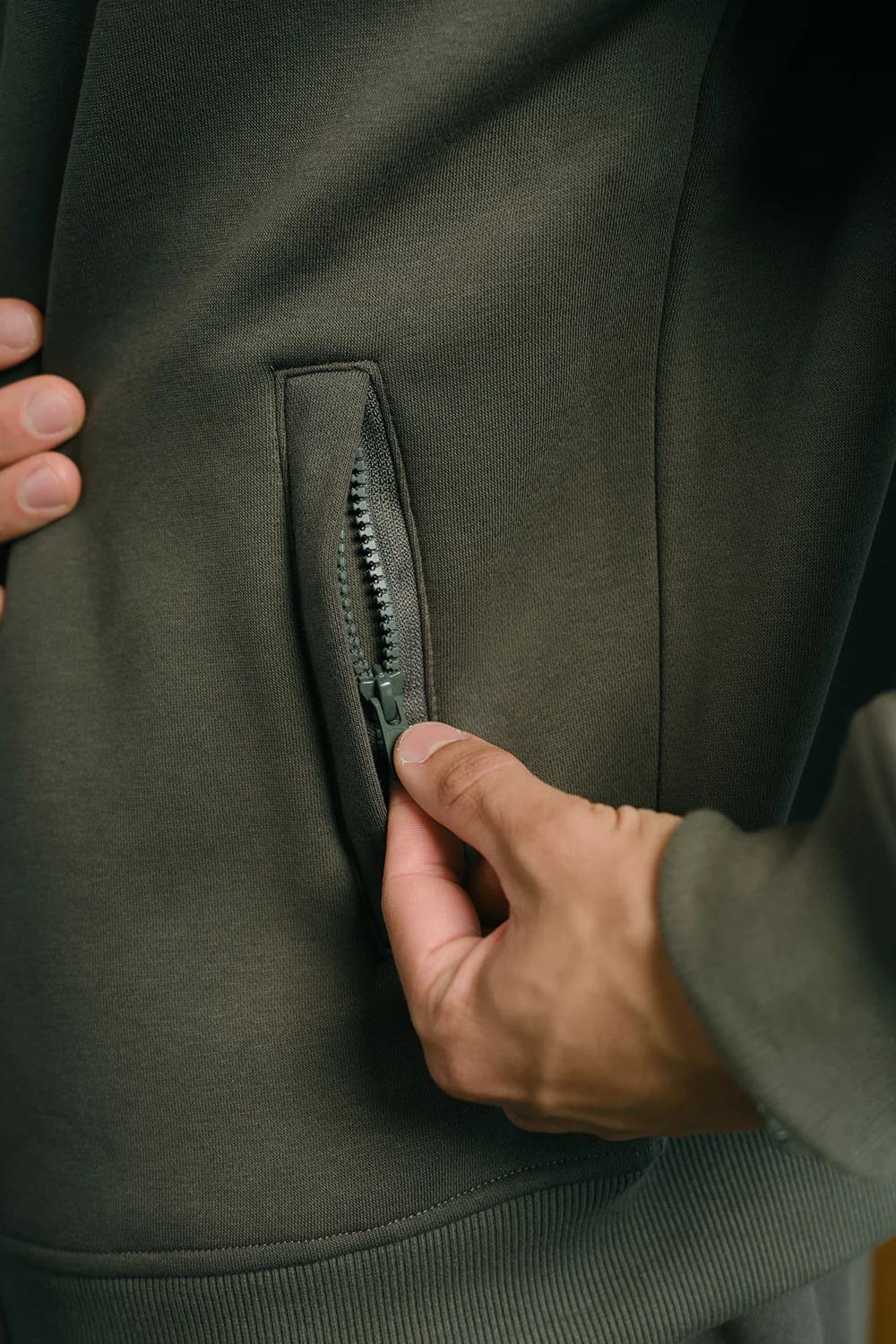 Charcoal High Neck Zipper Jacket - Image 4