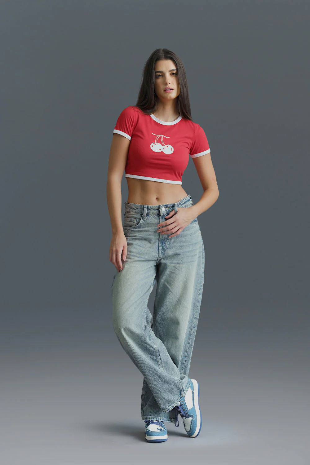 Cherry Ringer Crop Top - Image 2