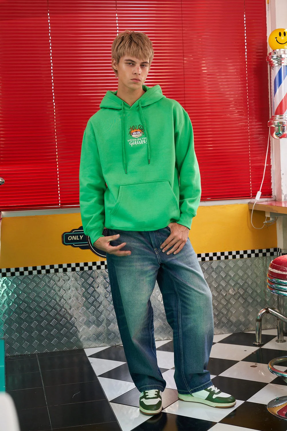 Chicks Dig The Glasses Green Hoodie - Image 3