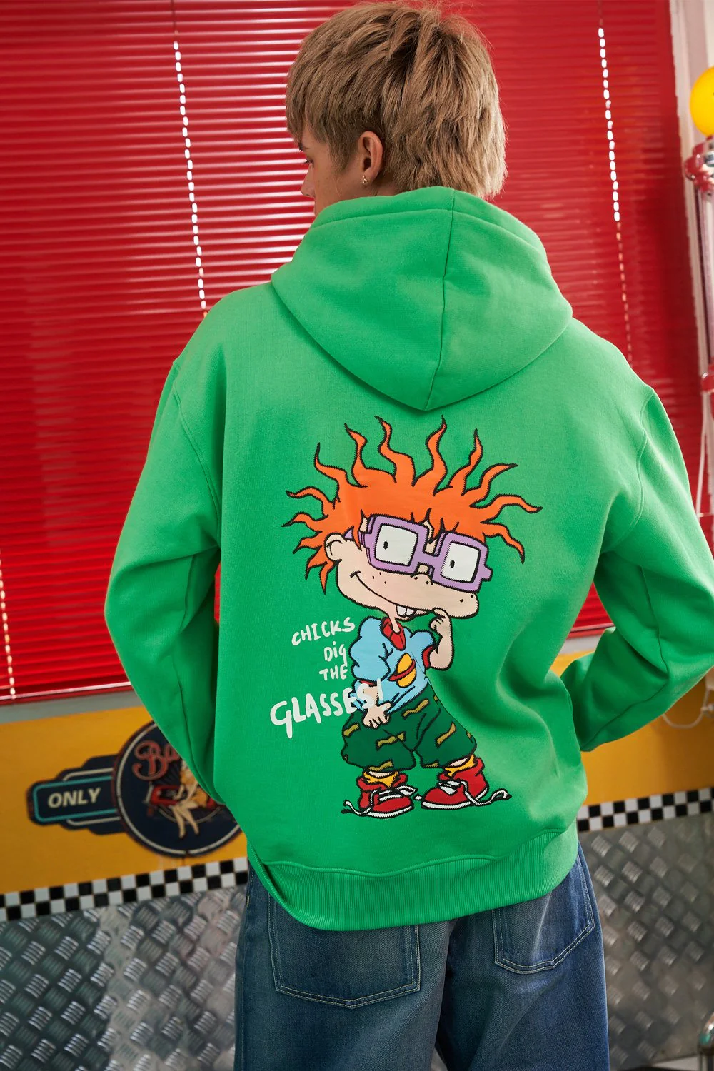 Chicks Dig The Glasses Green Hoodie - Image 4