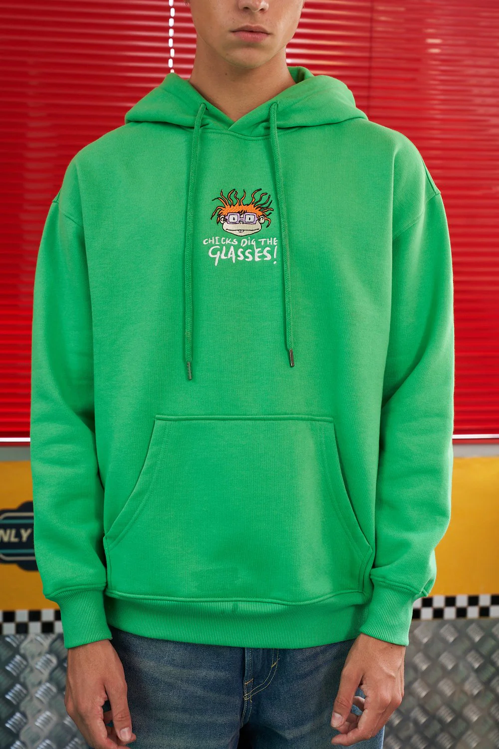 Chicks Dig The Glasses Green Hoodie - Image 5