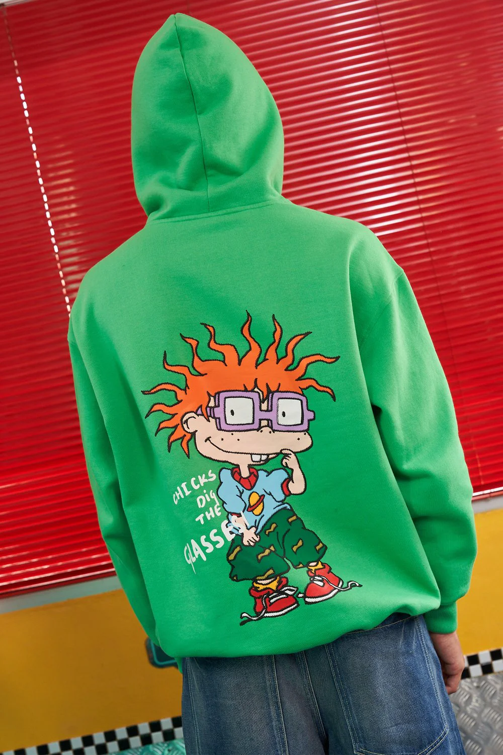 Chicks Dig The Glasses Green Hoodie - Image 9