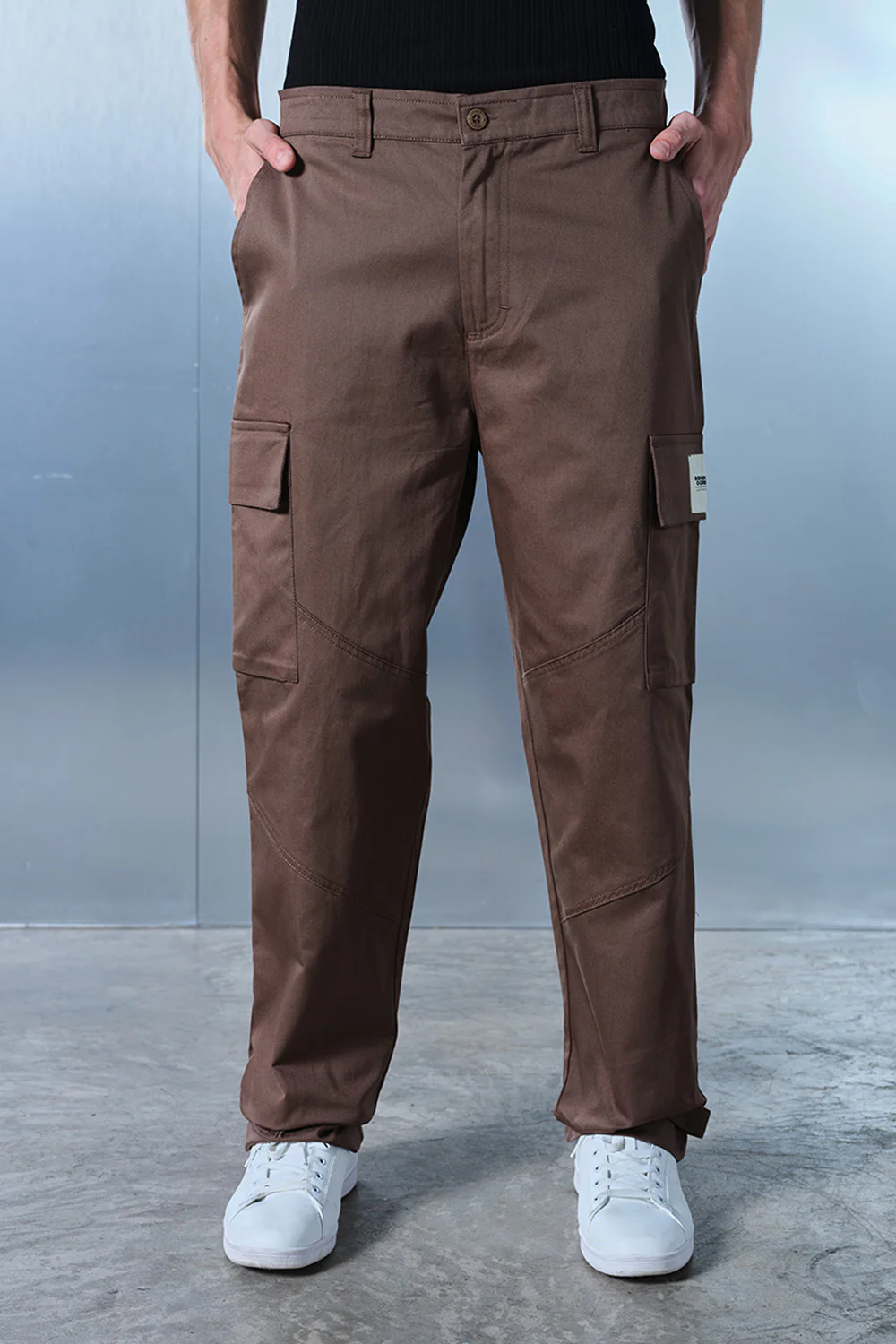 Chocolate Brown Cargo With Utility Pockets - Image 3
