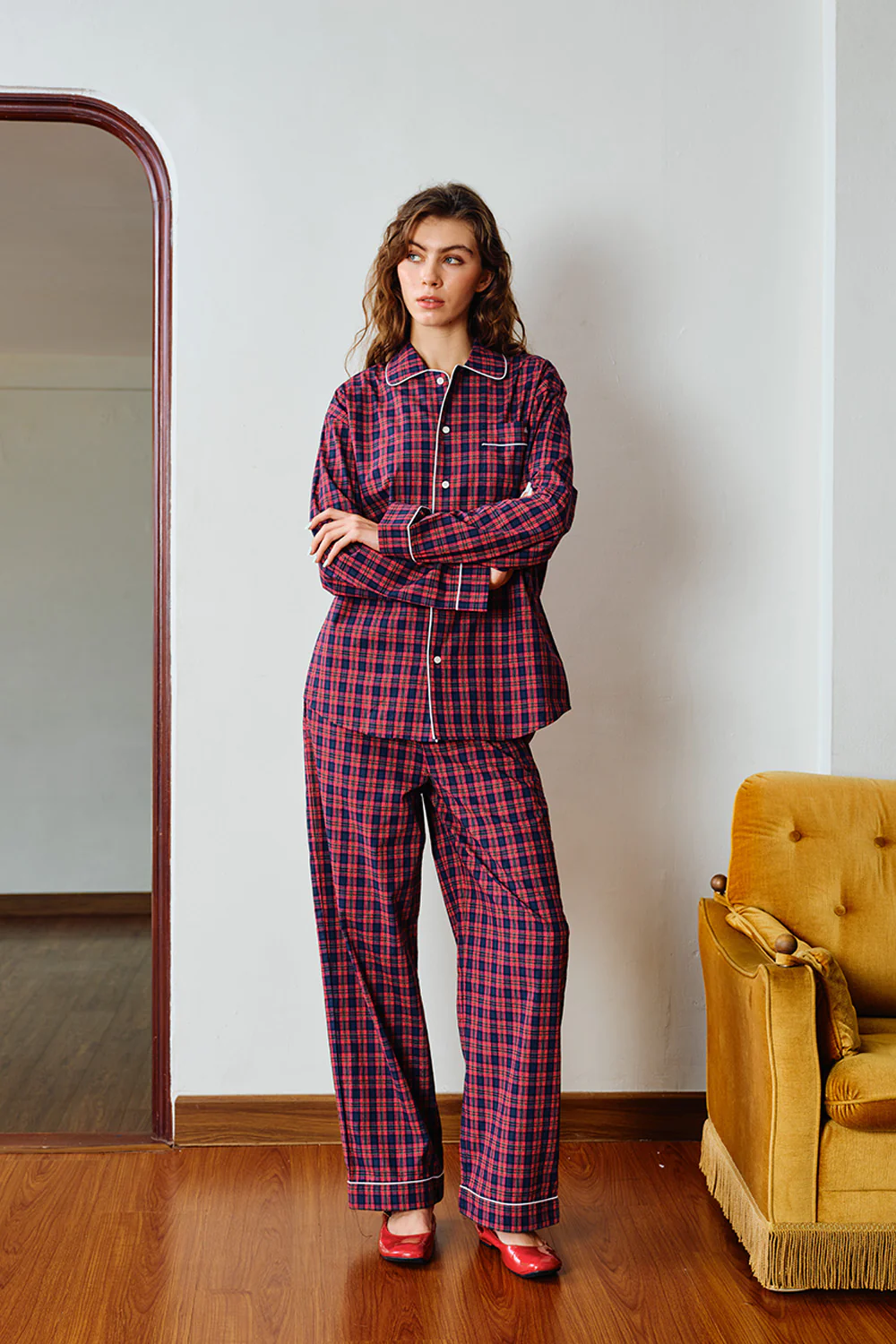 Classic Crimson Plaid Pyjama Set - Image 10