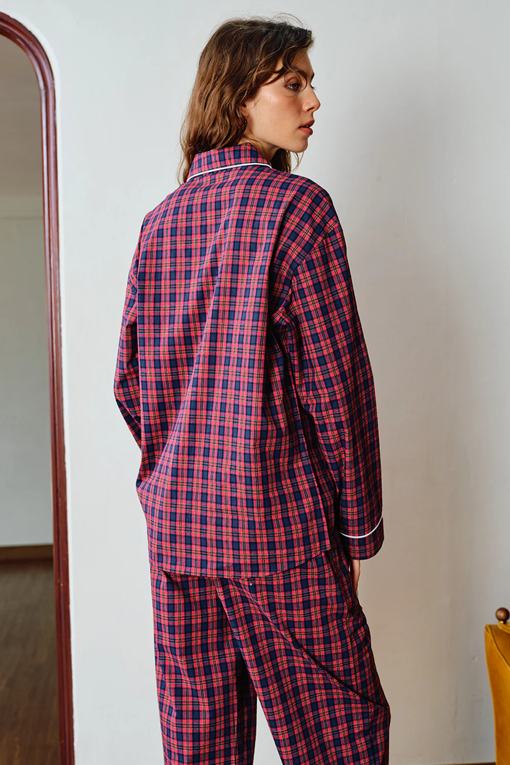 Classic Crimson Plaid Pyjama Set - Image 5