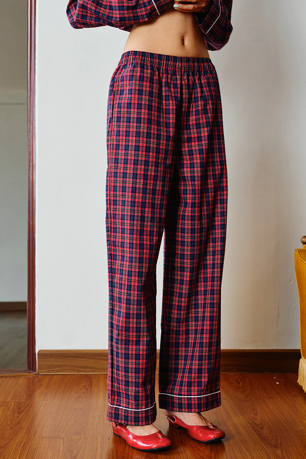 Classic Crimson Plaid Pyjama Set - Image 7